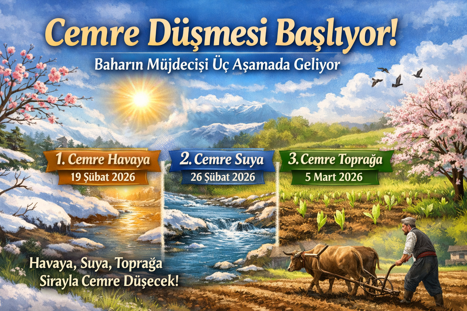 Cemre Düşmesi Başlıyor: Baharın Müjdecisi Üç Aşamada Geliyor