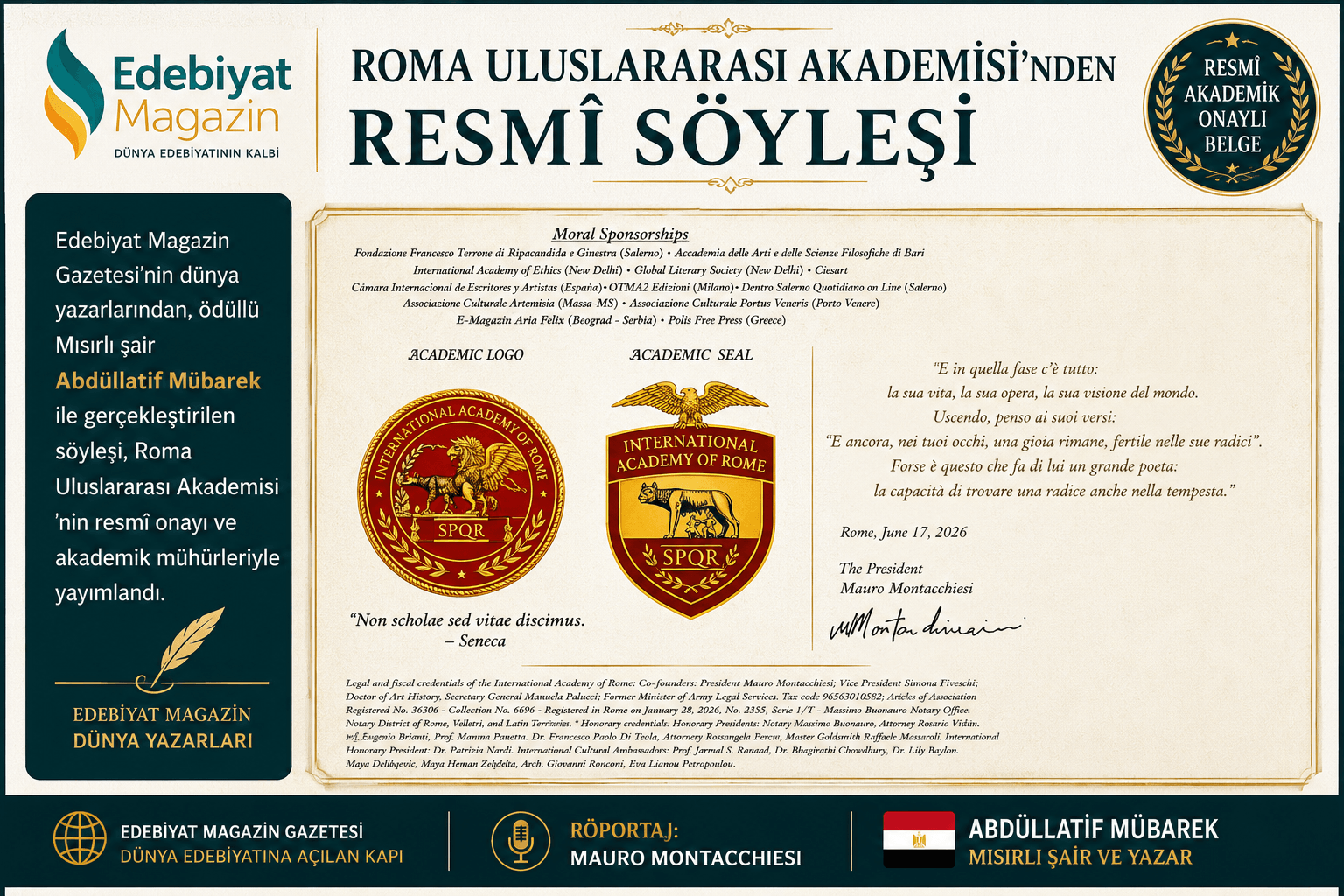 Edebiyat Magazin Gazetesi'nin Dünya Yazarı Abdüllatif Mübarek: “Şiir, iyileşmesini istemediğim bir yaradır” Edebiyat Magazin Gazetesi'nin Dünya Yazarı Abdüllatif Mübarek: “Şiir, iyileşmesini istemediğim bir yaradır”